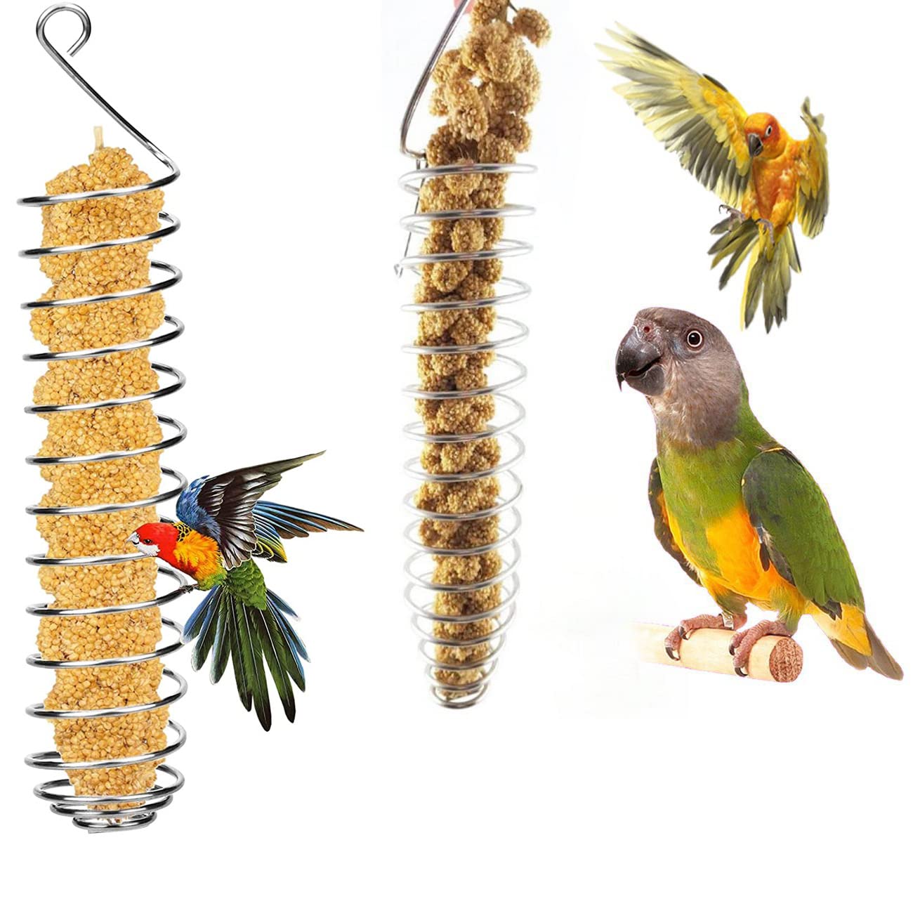 2x Vogelfutterhalter Aus Edelstahl – Spieße Für Papageien, 20 Cm (L), Für Obst & Gemüse