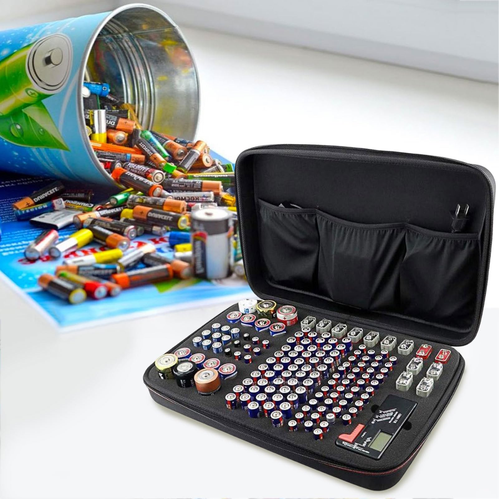 Organisateur de batteries de grande capacité - Organisateur de boîtier dur