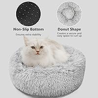 Vista 5 de Cat & Dog Beds for Small Dogs Round Cat Beds for Indoor Cats Pet Bed for Puppy and Kitten with Slip-Resistant Bottom Plush Donut Cat Bed, Small