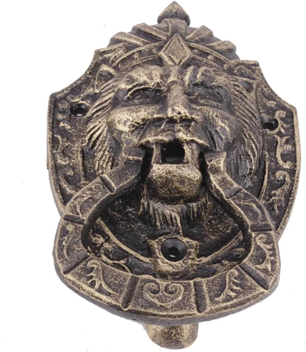 Door Knocker Cast Iron Lion Head Gate Handle Craft Vintage Door Knockers Knocking Ring Door Hardware Accessories for Door Decor Home Decor