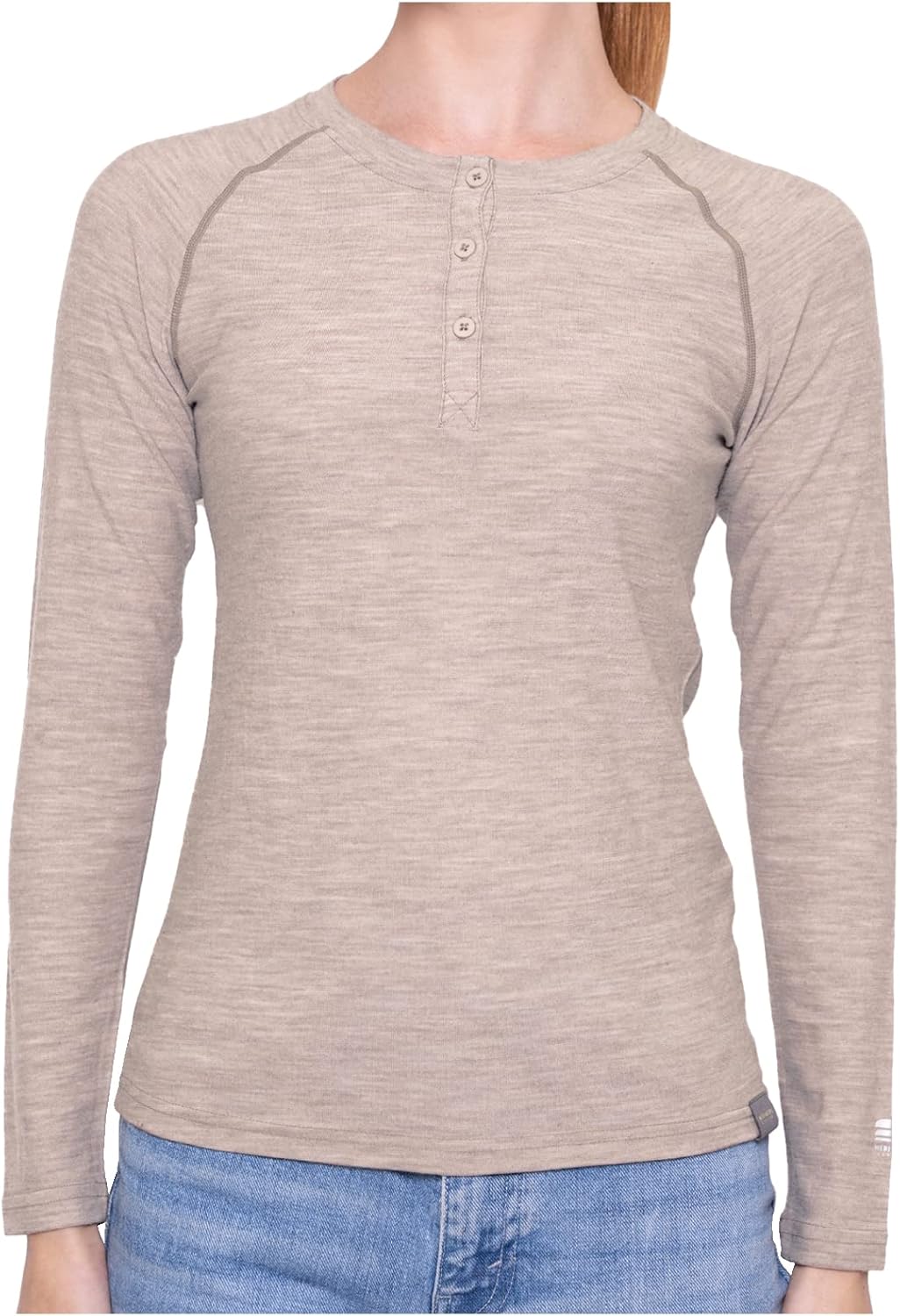 MERIWOOL Women's Base Layer Long Sleeve Henley - Lightweight Merino Wool Thermal Shirt