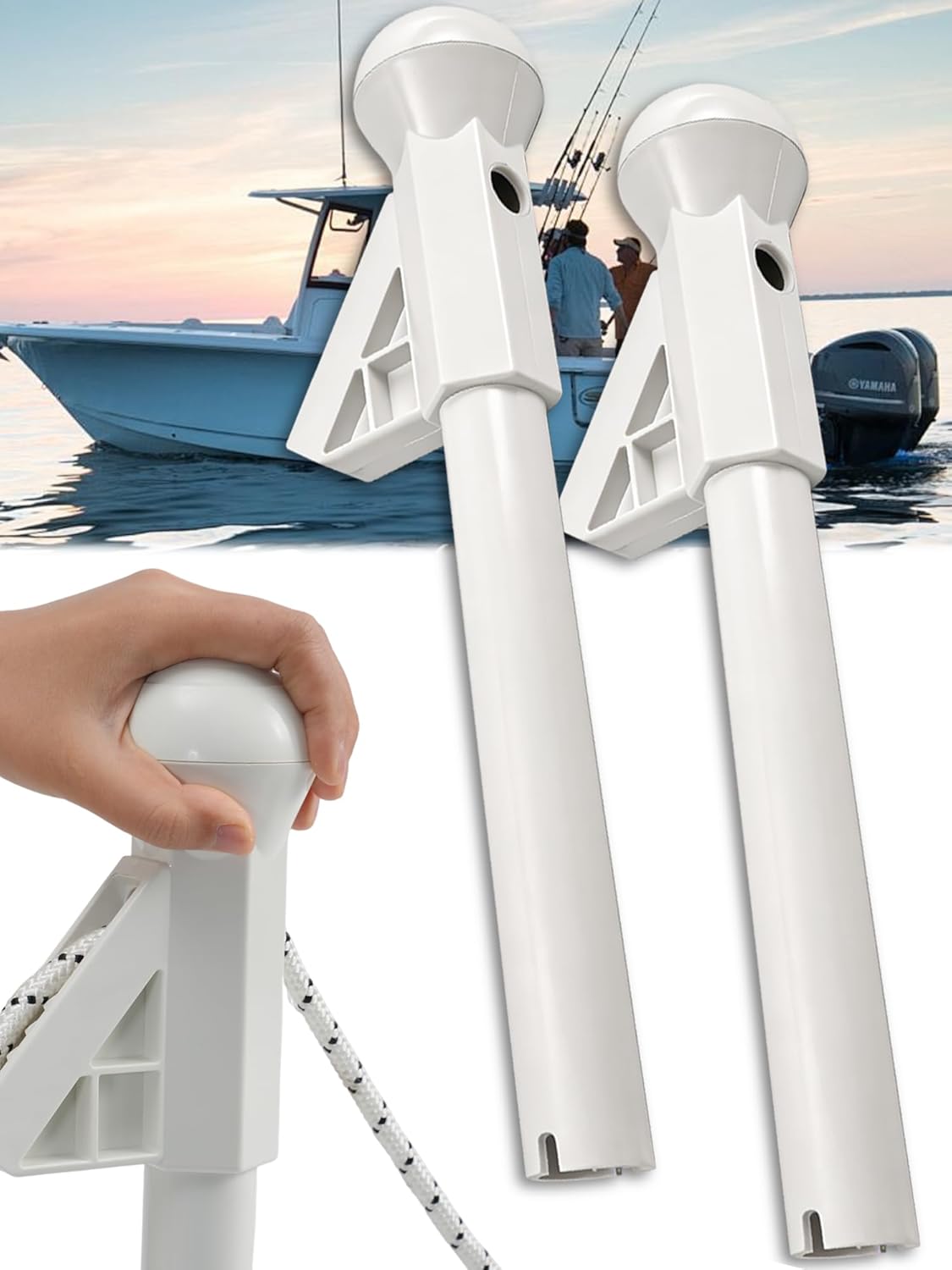 Boat Fender Holder, Boat Fender Clips, Fishing Rod Fender Support, 2 Pack, Rod Holder, Boats Rod Holders, Boarding Assist Handle, Innovative Fishing Boats Accessory.