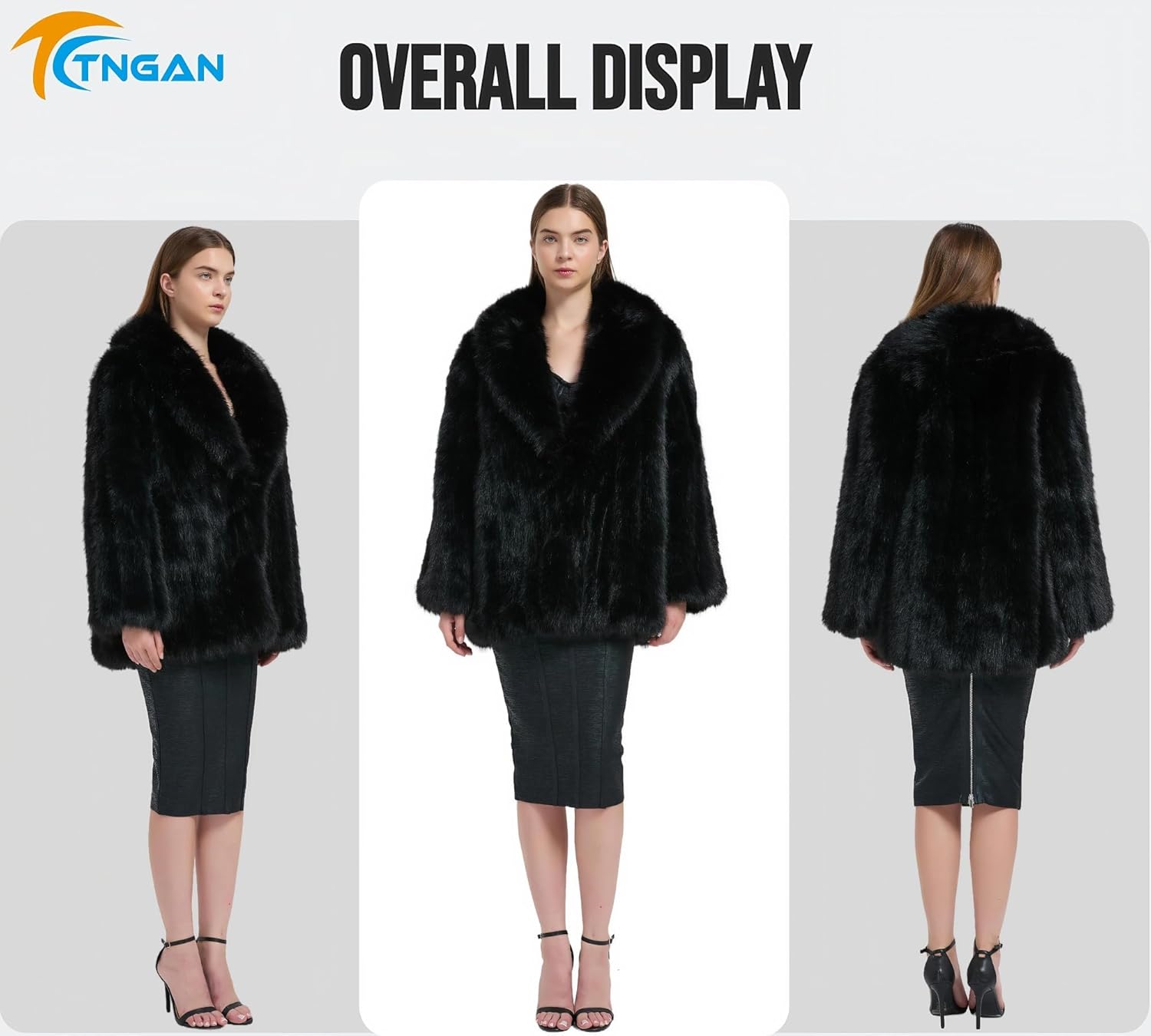 Womens Fuax Fur Coat Winter Warm Fluffy Faux Fur Parka Jacket Thick Plus Size Outerwear Overcoat - Image 5