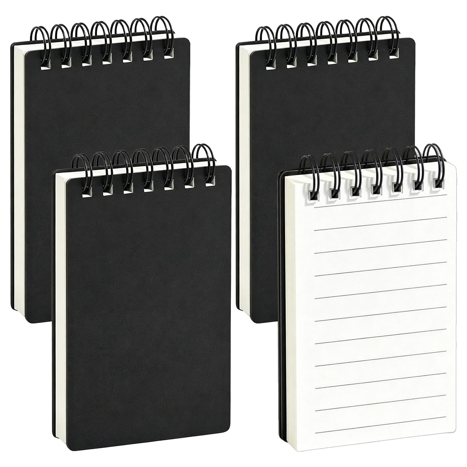 meetlanduo A7 notebook, 4PCs Small Notebooks Pocket Size Mini Notepads Spiral Pocket Size Notepads Pocket Notepad A7 Notepad for School Office Supplies Business Memo