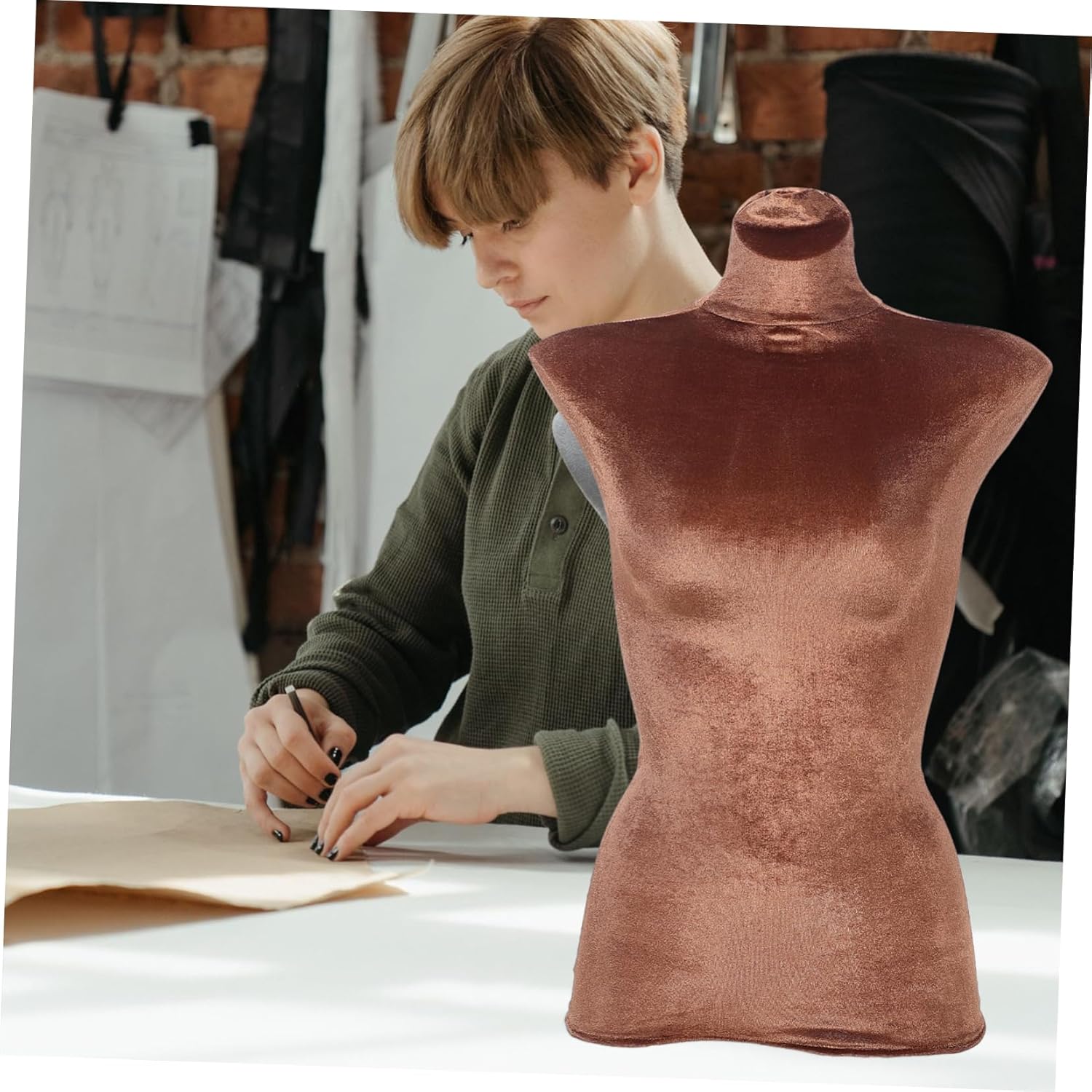 5pcs Mannequin Velour Cloth Cover for Female Dress Form Washable Half Body Display Cover for Clothing Store Stylish and Elegant Replacement