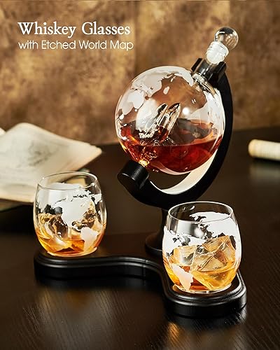 Miniatura 6 de Gifts for Men Dad, Kollea Unique Light Up Whiskey Globe Decanter Sets with 7 RGB Colors, Cool Christmas Birthday Gift for Men, Funny Anniversary