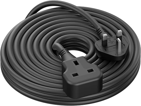 Heavy Duty Extension Lead Outdoor Extension Cord 5m Long Power Strip Black Cable Single Plug Socket 13 Amp For Garden