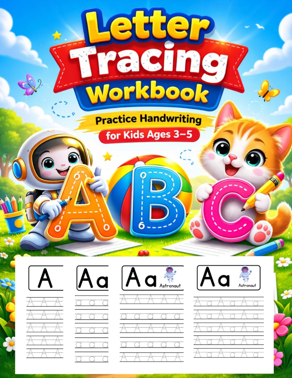 Letter Tracing Workbook: Practice Handwriting for Kids Ages 3–5 | Practice Uppercase & Lowercase Letters