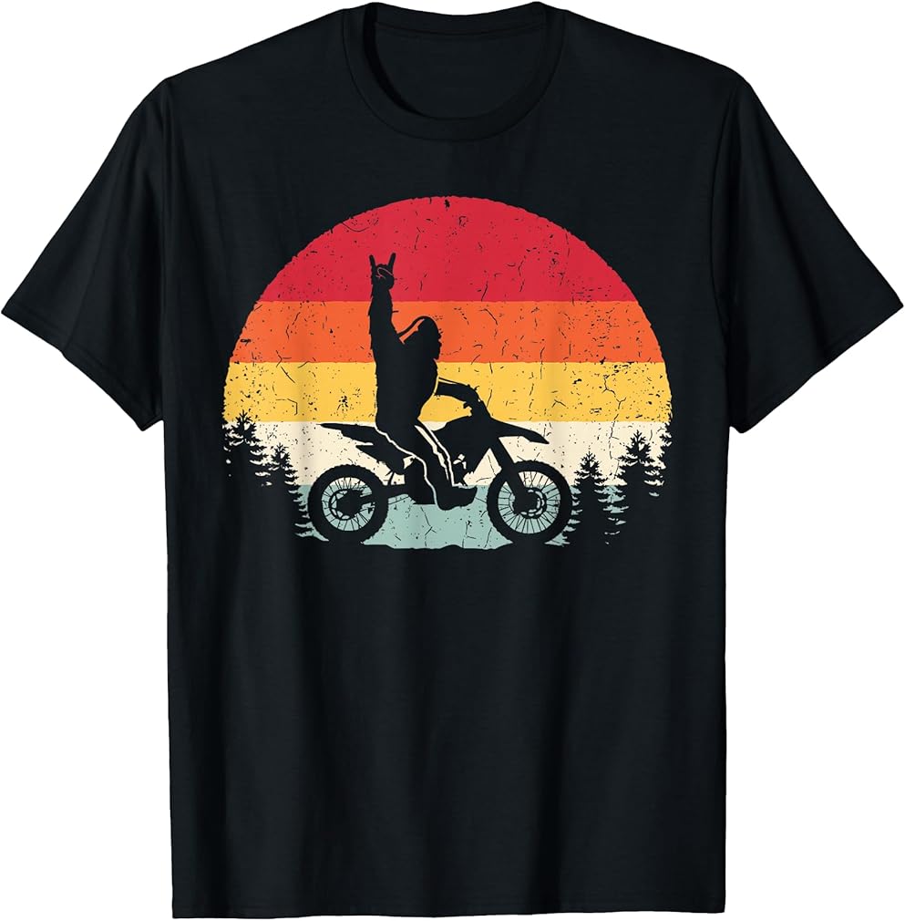Bigfoot Dirt Bike Motocross Funny Sasquatch Enduro Vintage T-Shirt