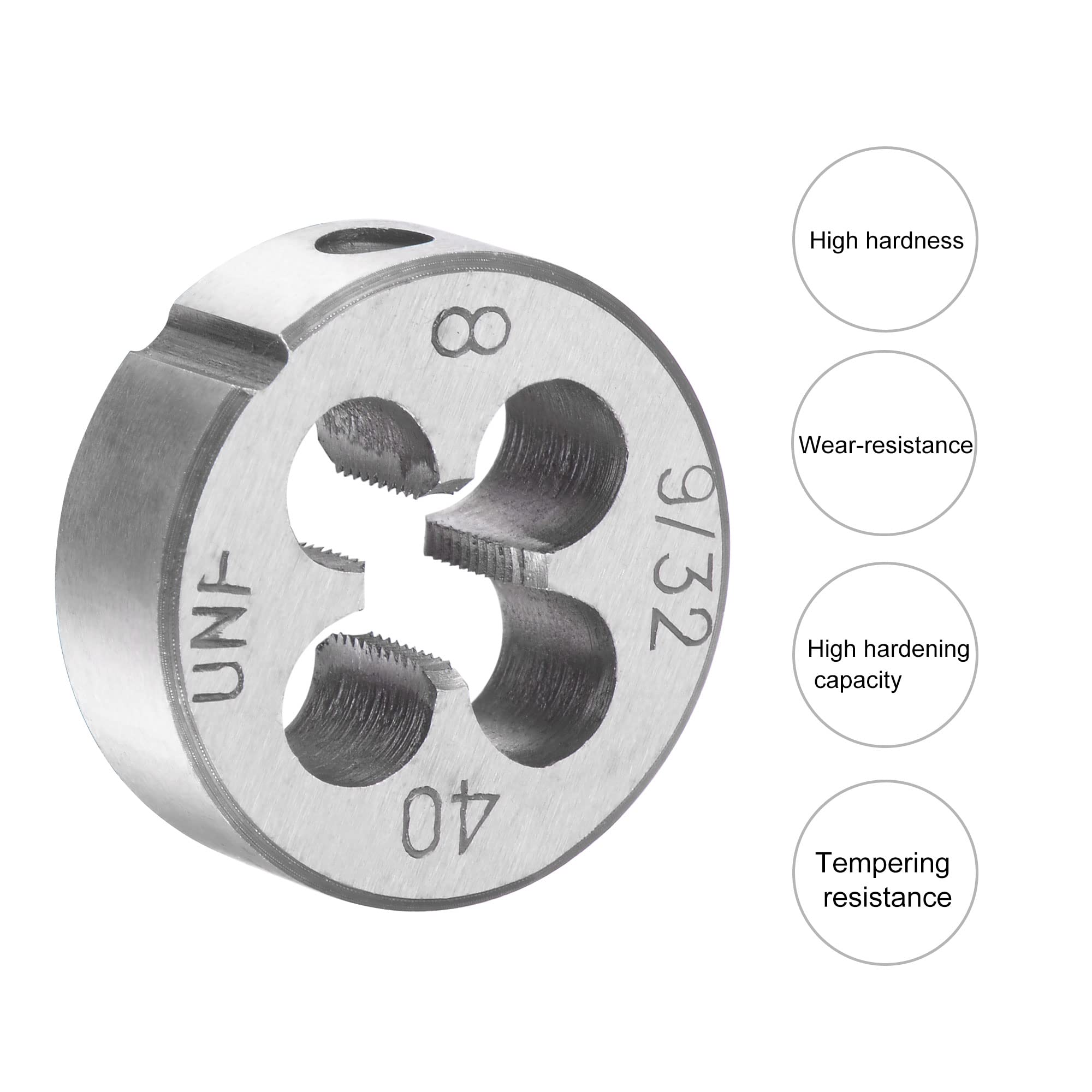 uxcell Round Threading Dies 9/32"-40 UNF, Alloy Tool Steel Machine Thread Repair Hand Tool — Amazon image 3