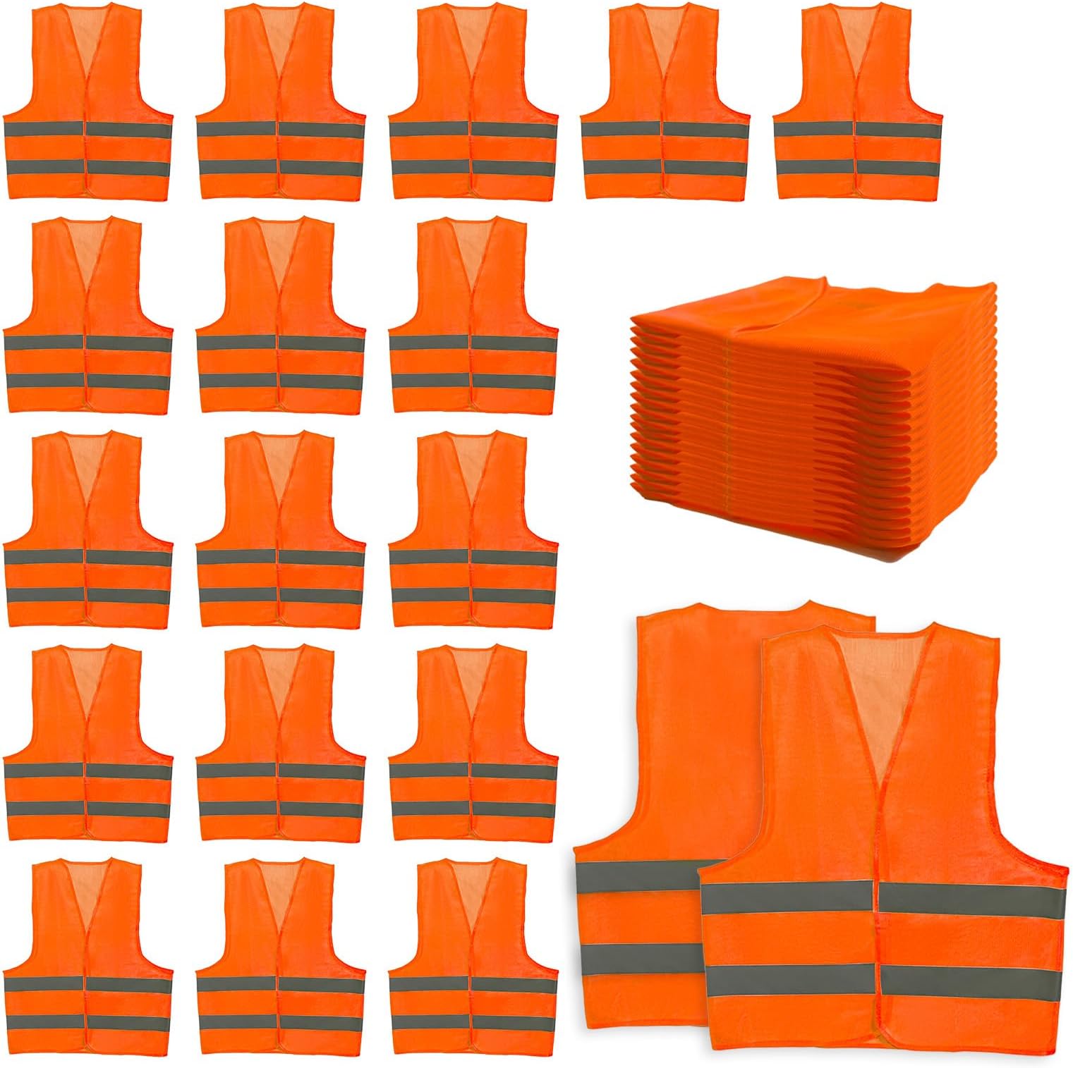 36 Pack High Visibility Safety Vest Bulk Reflective Mesh Security Vest with Silver Strip for Men Women