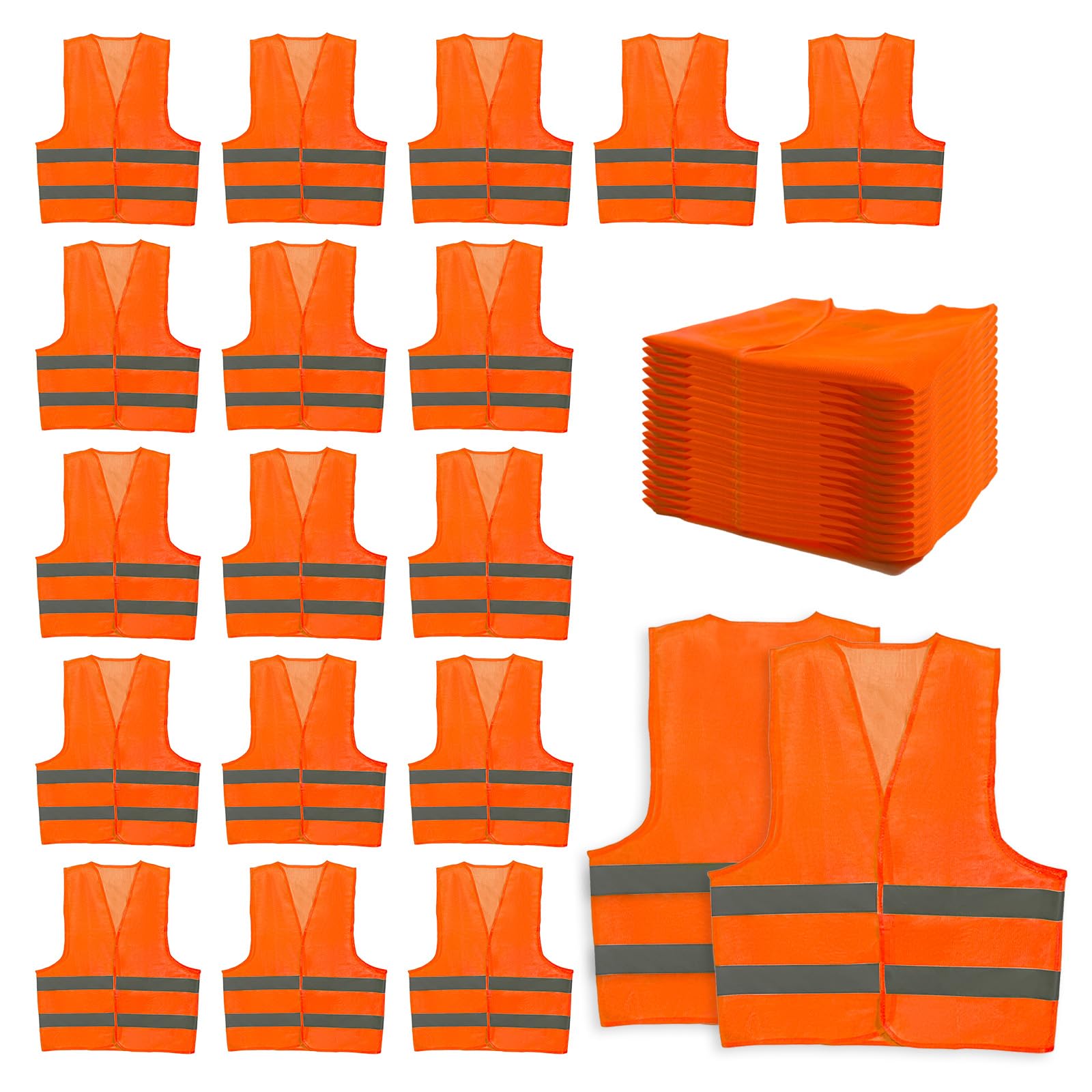 36 Pack High Visibility Safety Vest Bulk Reflective Mesh Security Vest with Silver Strip for Men Women