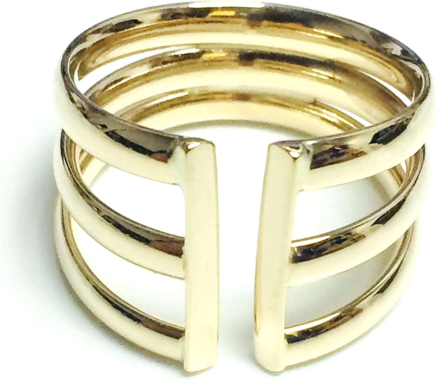 Jewelry Affairs 14k Yellow Gold Triple Open Band Ring