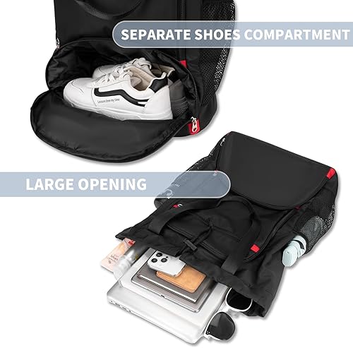 Miniatura 2 de seyfocnia Mochila con cordón, bolsas de gimnasio con compartimento para zapatos, mochila deportiva para gimnasio, bolsa con cordón, bolsa de