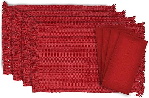 Vista 119 de DII - Colección de mesa jaspeado, camino de mesa, 13x72, rojo tango Tango Rojo