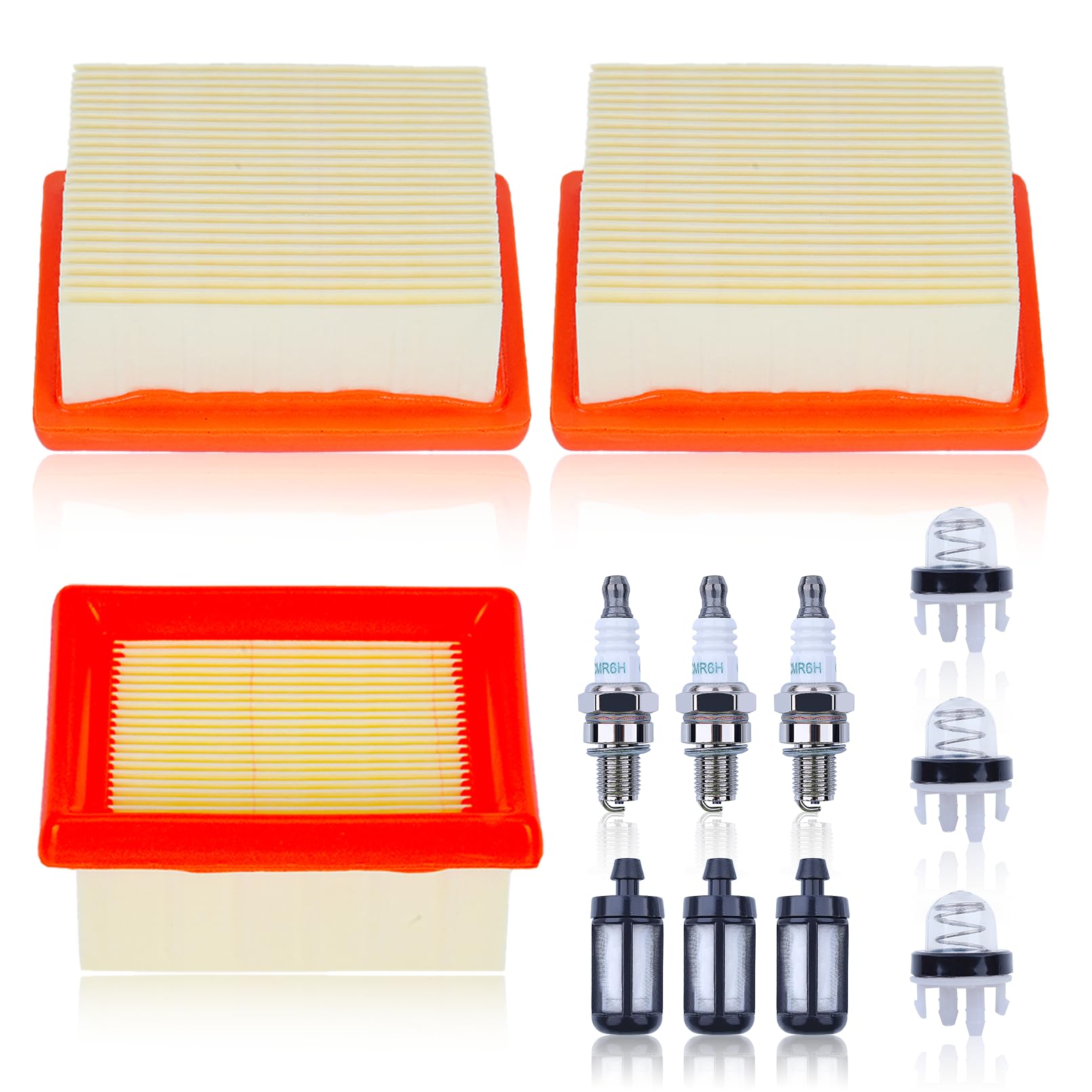 Hyceker 3 Pack BR800X Air Filter Tune Up Service Kit for Stihl BR800 BR800X BR800C C-E Magnum Backpack Blower Parts with BR 800 800X C Spark Plug Primer Bulb Fuel Filter 4283-141-0300A, 4283-141-0300B