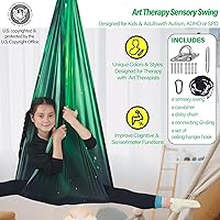 Vista 2 de Sensory Swing for Kids Holds up to 300lbs Indoor & Outdoor Therapy Cuddle Swing with Hammock Hooks Hanger Kit for Calming, Effect for Autism, ADHD