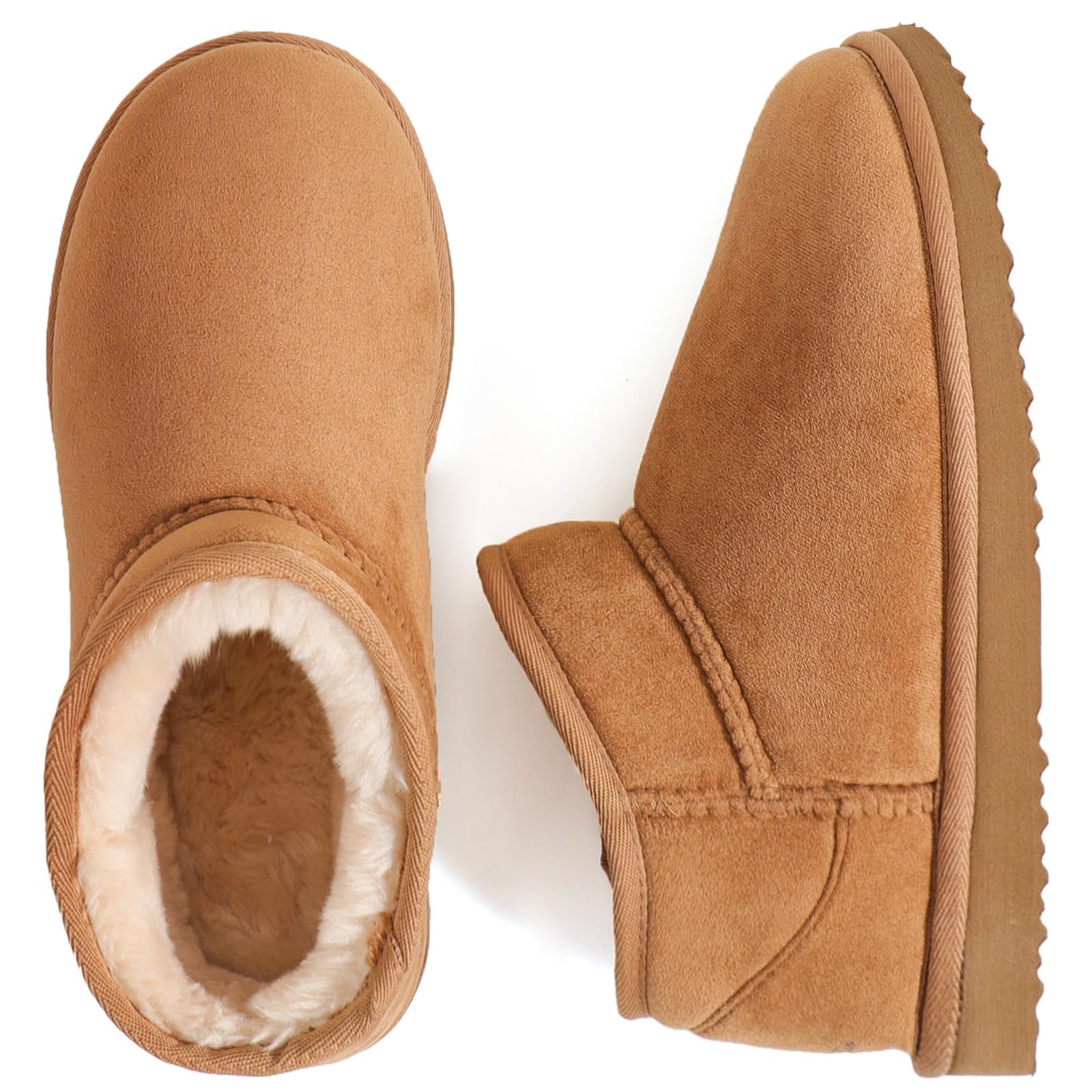 Wishcotton Women's Cozy Short Bootie Slippers, Winter Warm Hard Bottom House Shoes with Fuzzy Lining for Indoor Outdoor