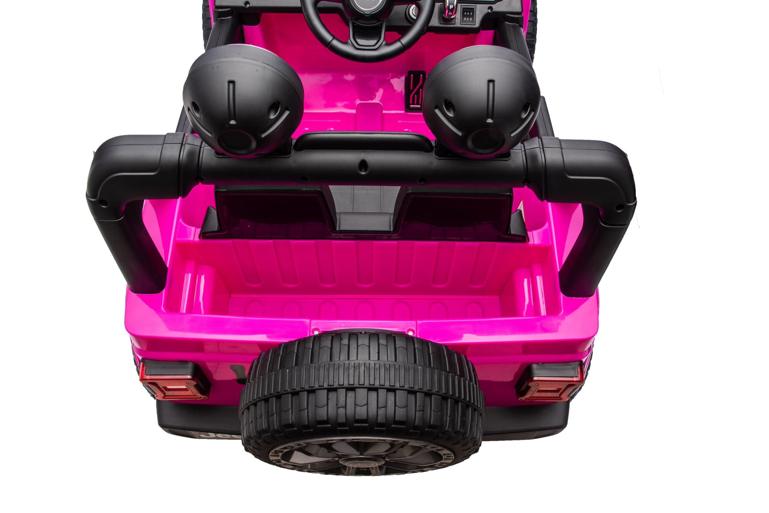 Jeep Wrangler Rubicon 2026 Auto Elettrica Bambini 12V Fuoristrada 2 Posti SEDILI Pelle Porte Apribili Doppio Motore Rosa