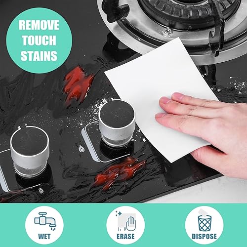 Miniatura 7 de Paquete de 200 hojas de borrador desechables, esponja de limpieza fina, esponja de espuma nano blanca, toallitas de borrar para baño, cocina,