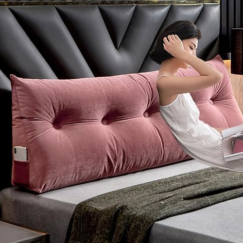 Miniatura 7 de Almohada triangular de cuña para cabecero, cojín de tamaño Queen, almohada de lectura para reposo prolongado, respaldo para sofá cama, litera,