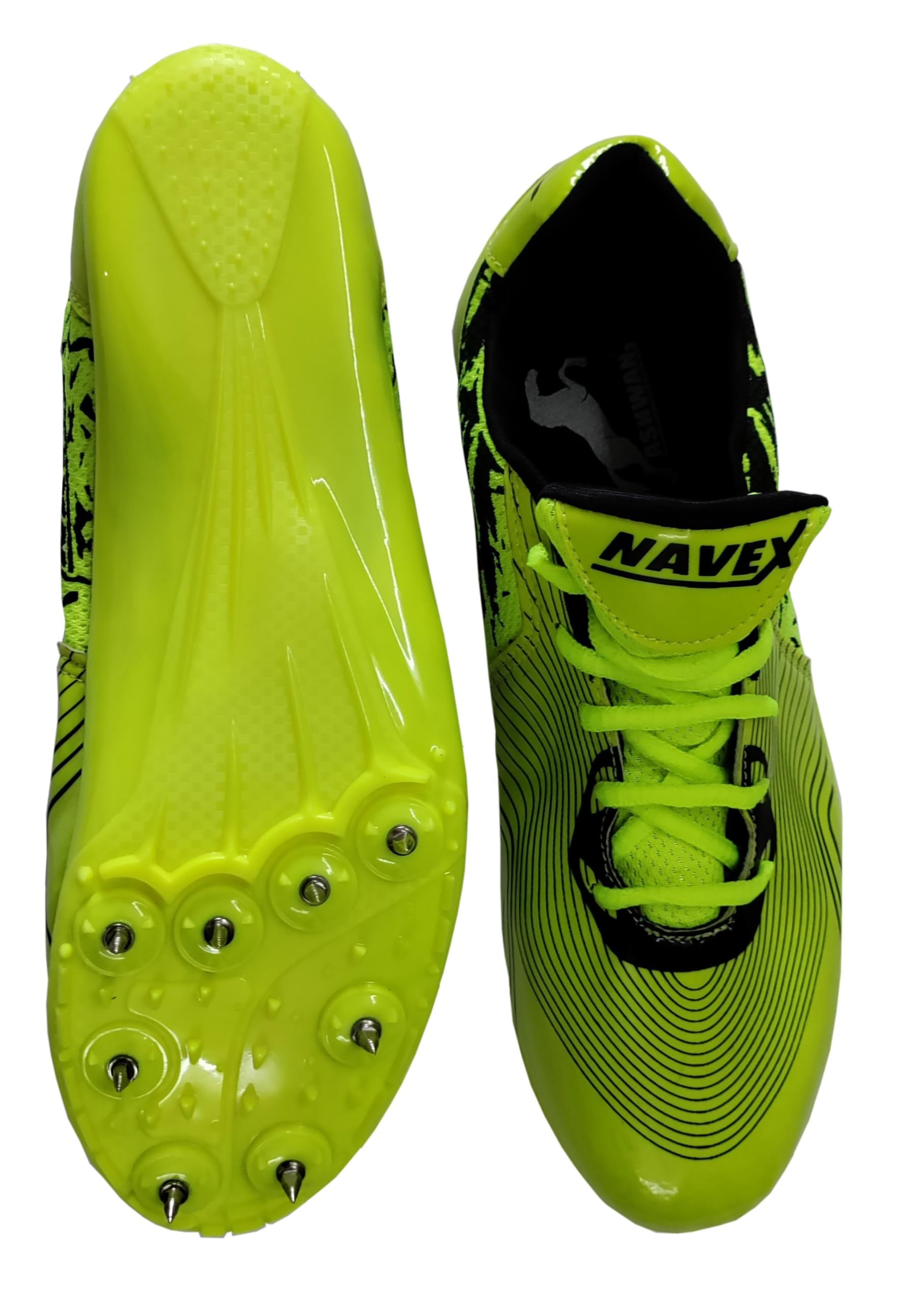 ASHWAN SPORTS Running Spikes with Full Plate Sole (F. Green, UK Footwear Size System, Adult, Men, Numeric, Medium, 9) 2
