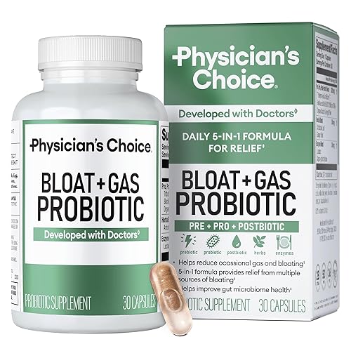 Physician's CHOICE Bloat & Gas Probiotic 5-in-1 Proactive Support +