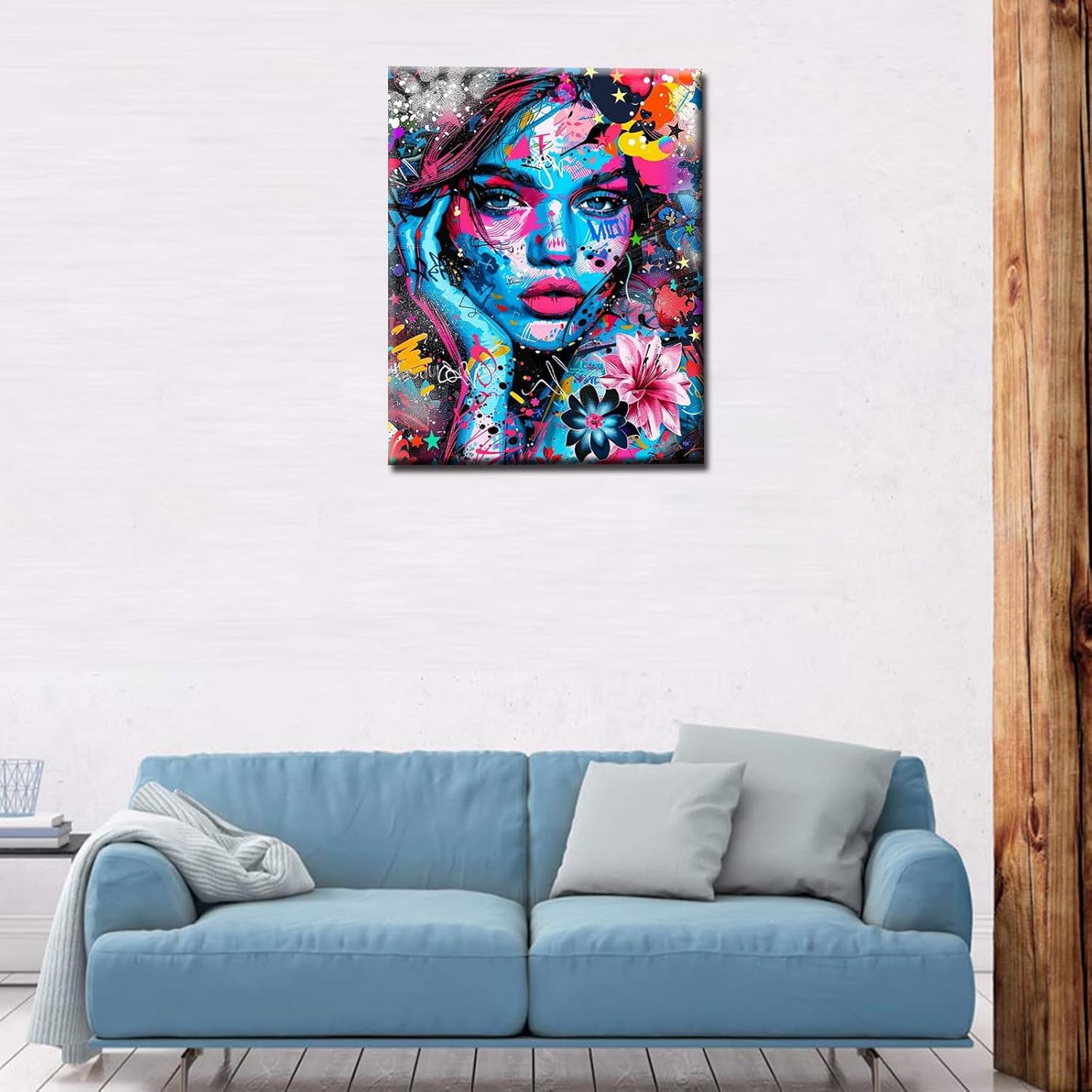 Graffiti Paint by Number for Adults Beginners Graffiti Women,DIY Acrylic Watercolor Oil Painting by Number On Canvas ,Gothic Style Paint With Pigment and Brushes for Home Decor With Frame 16x20inch
