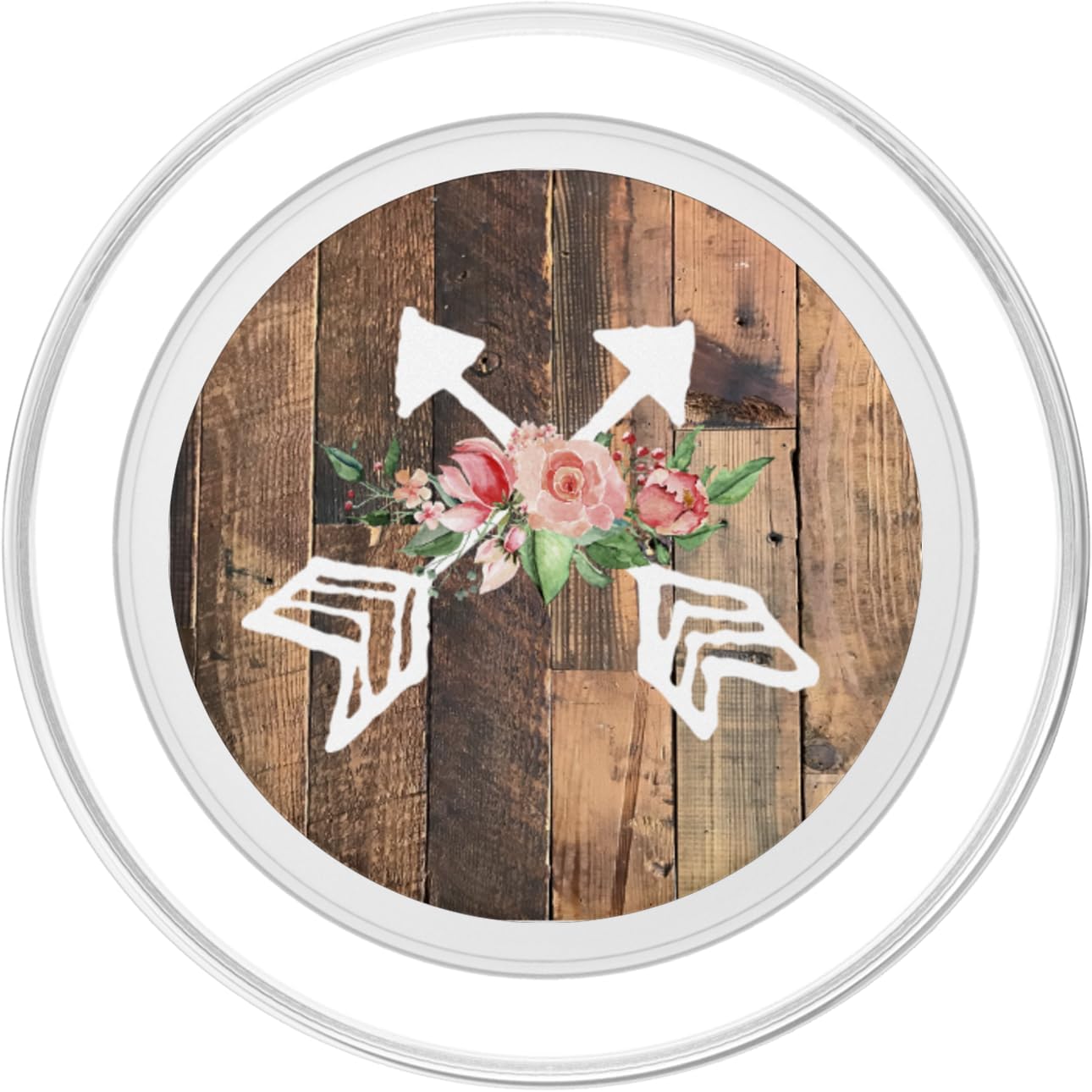 Chic Floral Boho Design Rustic Background with Arrows PopSockets PopGrip: Swappable Grip for Phones & Tablets PopSockets PopGrip for MagSafe