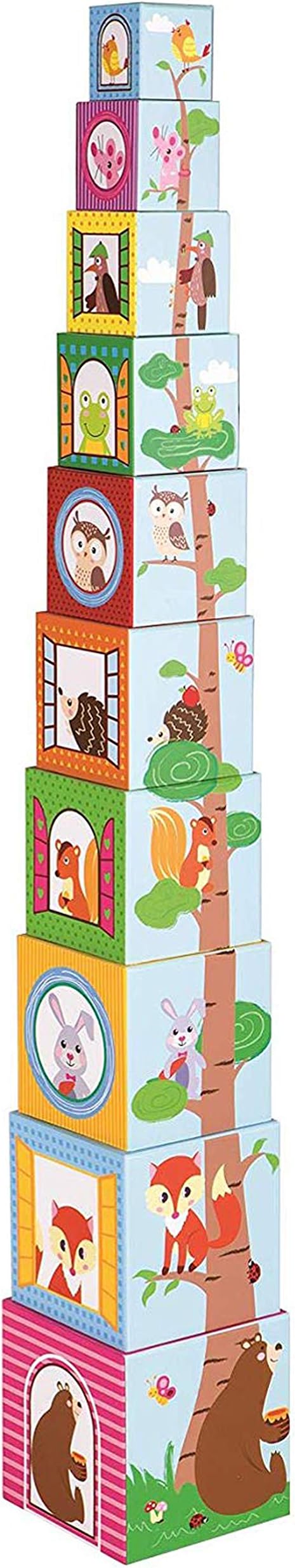 10 PC Forest Animals Numbers Stacking Cubes Educational Toys For Children