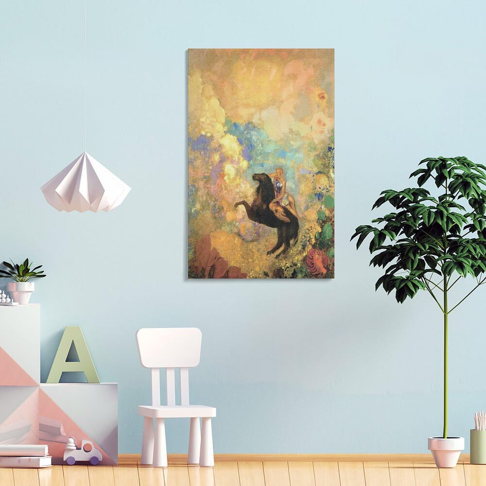 Amazon.co.jp: オディロン・ルドン《ペガサスにのるミューズ