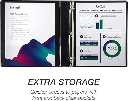 Vista 34 de Samsill Durable - carpeta negra redonda de cartón, Blanco