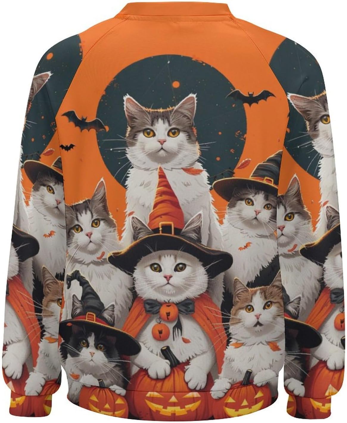 Sweatshirt for Women Halloween Cat Print Crewneck Casual Vacation Trendy Fashion Funny Warm Long Sleeve Shirts - Image 5