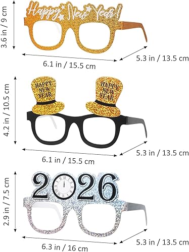 Miniatura 3 de Amosfun Gafas de Año Nuevo para fiesta de Año Nuevo, regalos de fiesta de celebración para decoración de fiesta de Año Nuevo 2024, paquete de 9