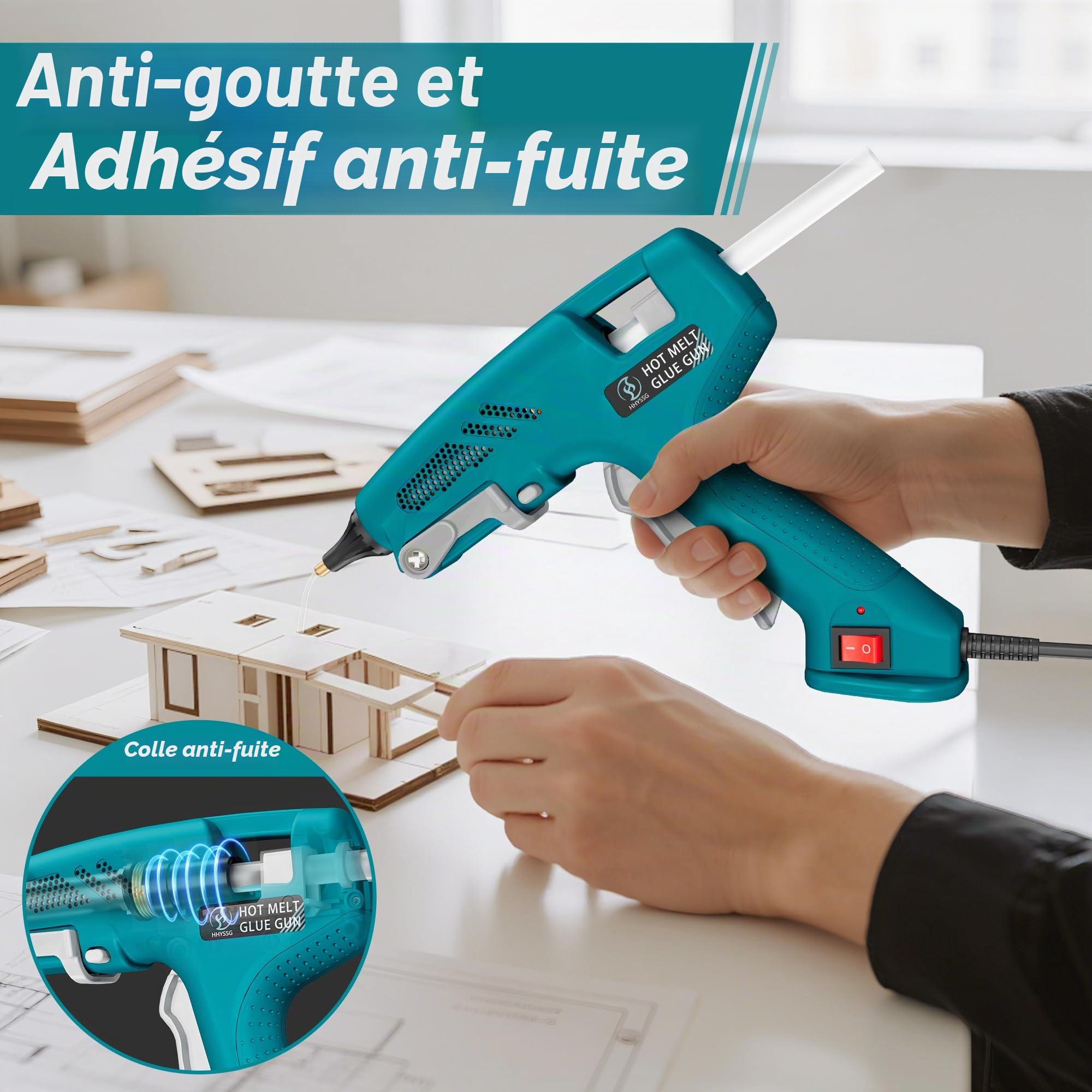 100W Pistolet à Colle Chaude 30 Pcs Bâtons 11mm*150mm Chauffage Rapide et sûr Anti-goutte Pour Réparation Artisanat DIY Maison Bricolage Bureau