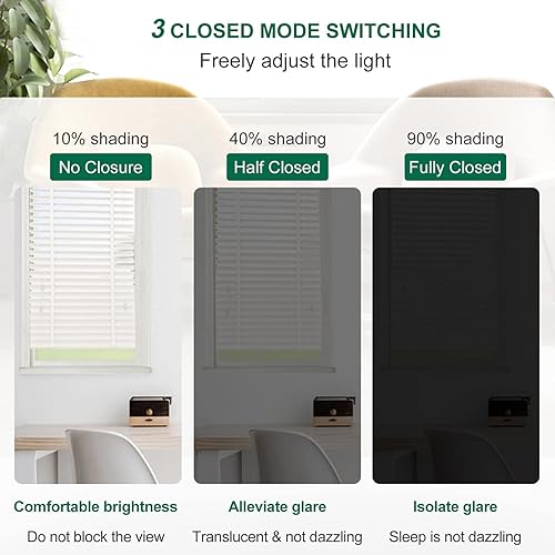 Miniatura 5 de Persianas de madera para ventana, persianas de privacidad negras para ventanas, persianas venecianas de madera, persianas de plantación, listones