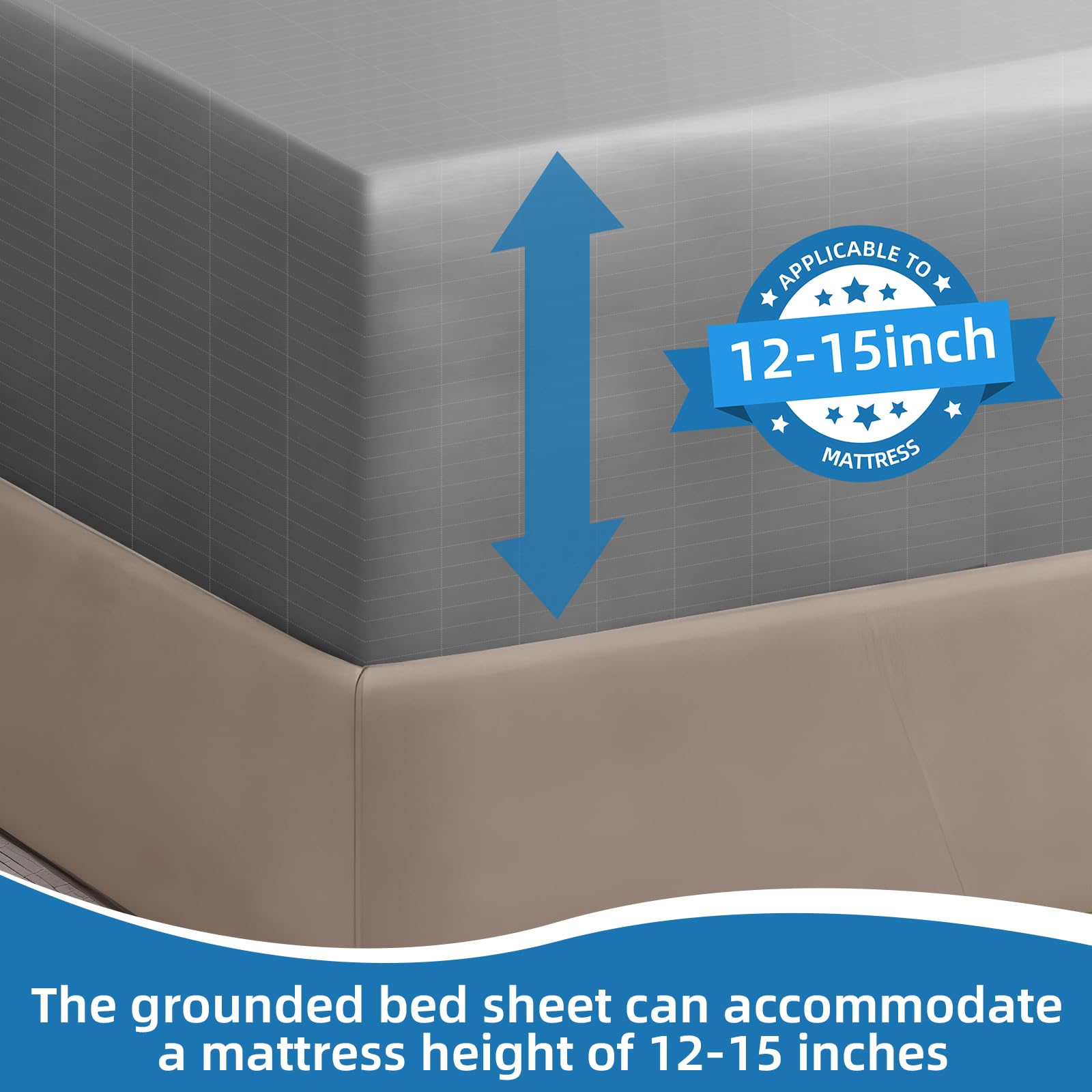 Erdungslaken Für Bett - 90% Bio-Baumwolle & 10% Silberfaser Mit Erdungsschnur