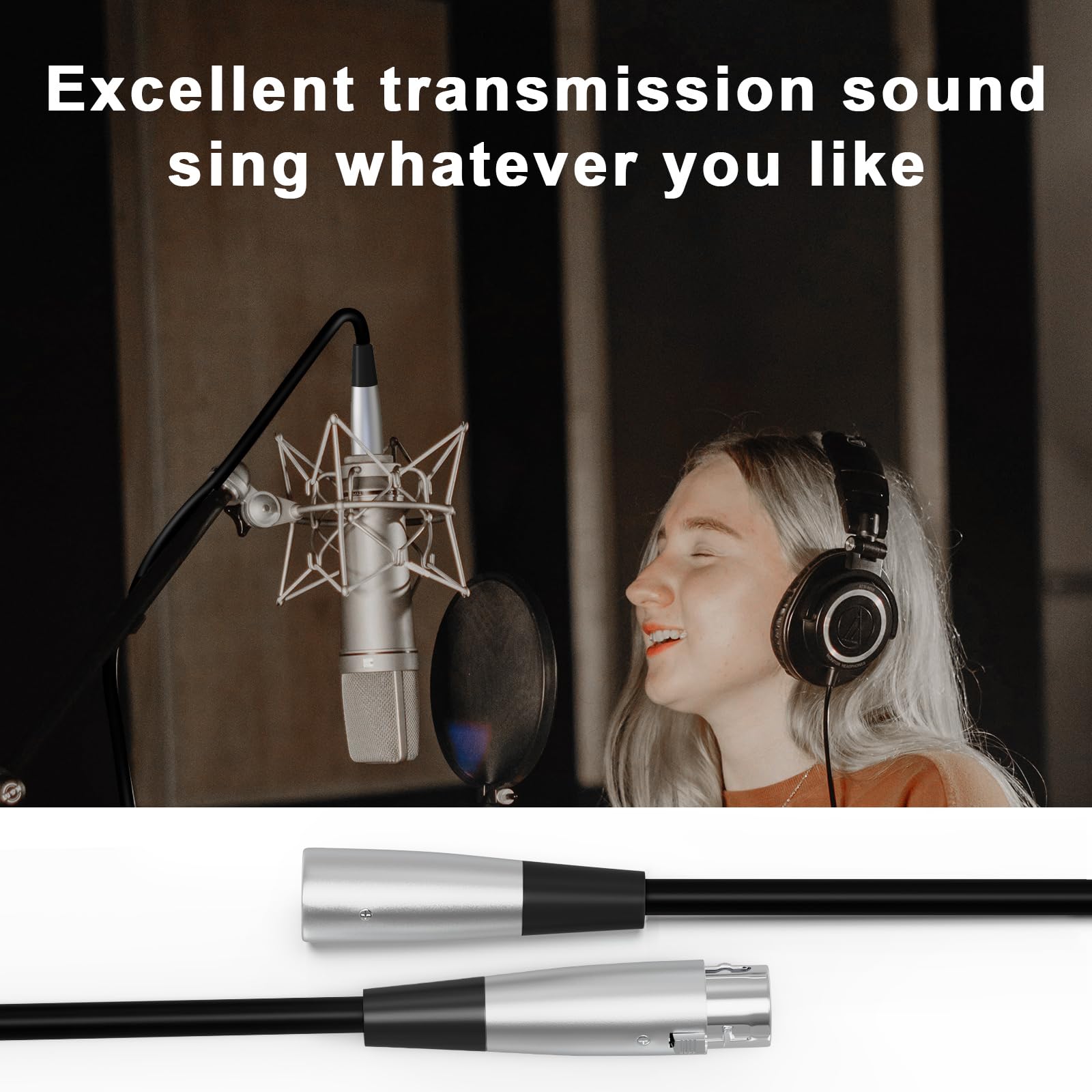 XLR-Kabel, XLR-Mikrofonkabel, 4,5 m, 8 Stück, symmetrisches 3-poliges Lautsprecherkabel, Stecker auf Buchse, Mikrofonkabel für Studio, Live-Aufnahme, DMX-Beleuchtung