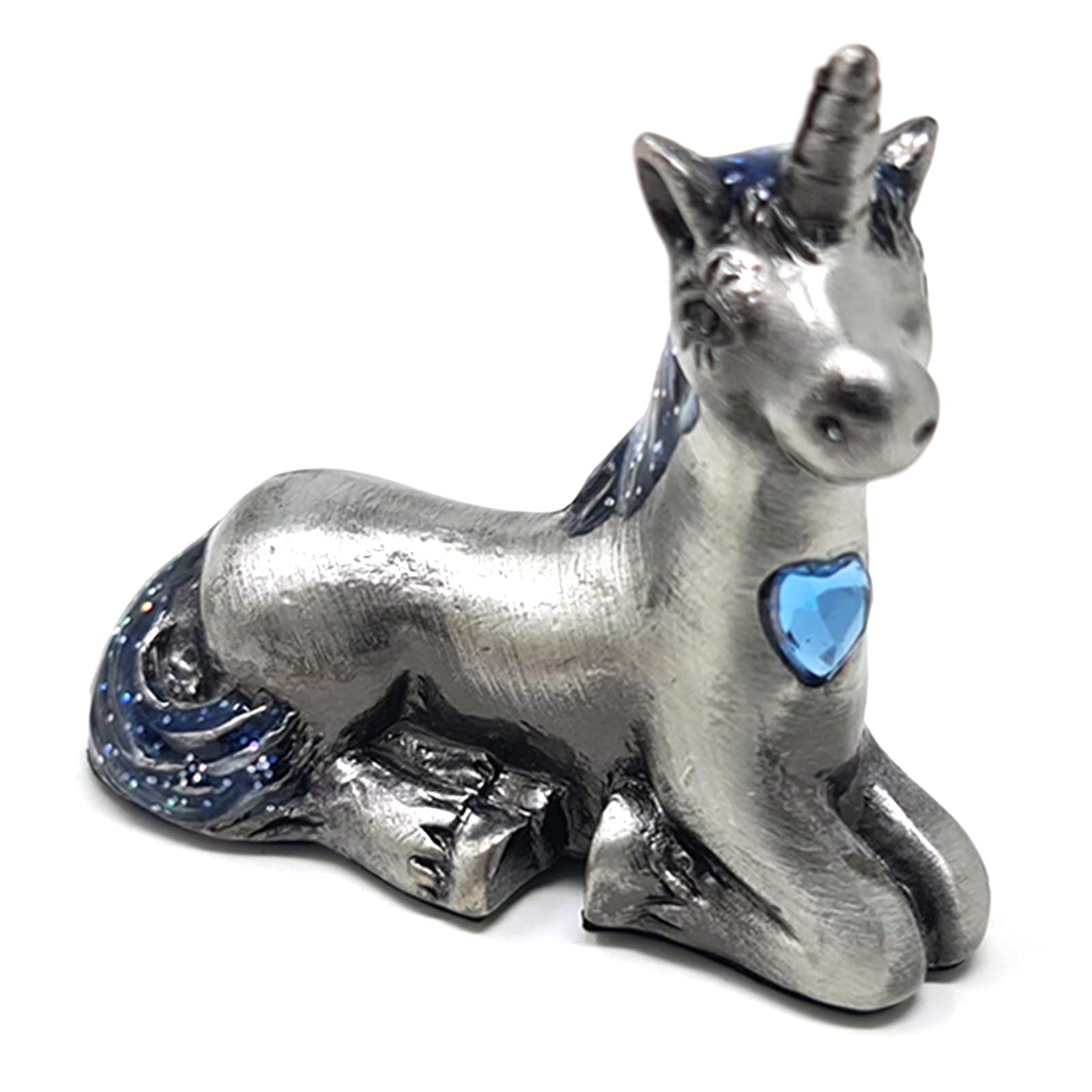 The Leonardo Collection December Pewter Birthstone Unicorn Figurine Birthday Gemstone Month Ornament Gift Boxed (December)