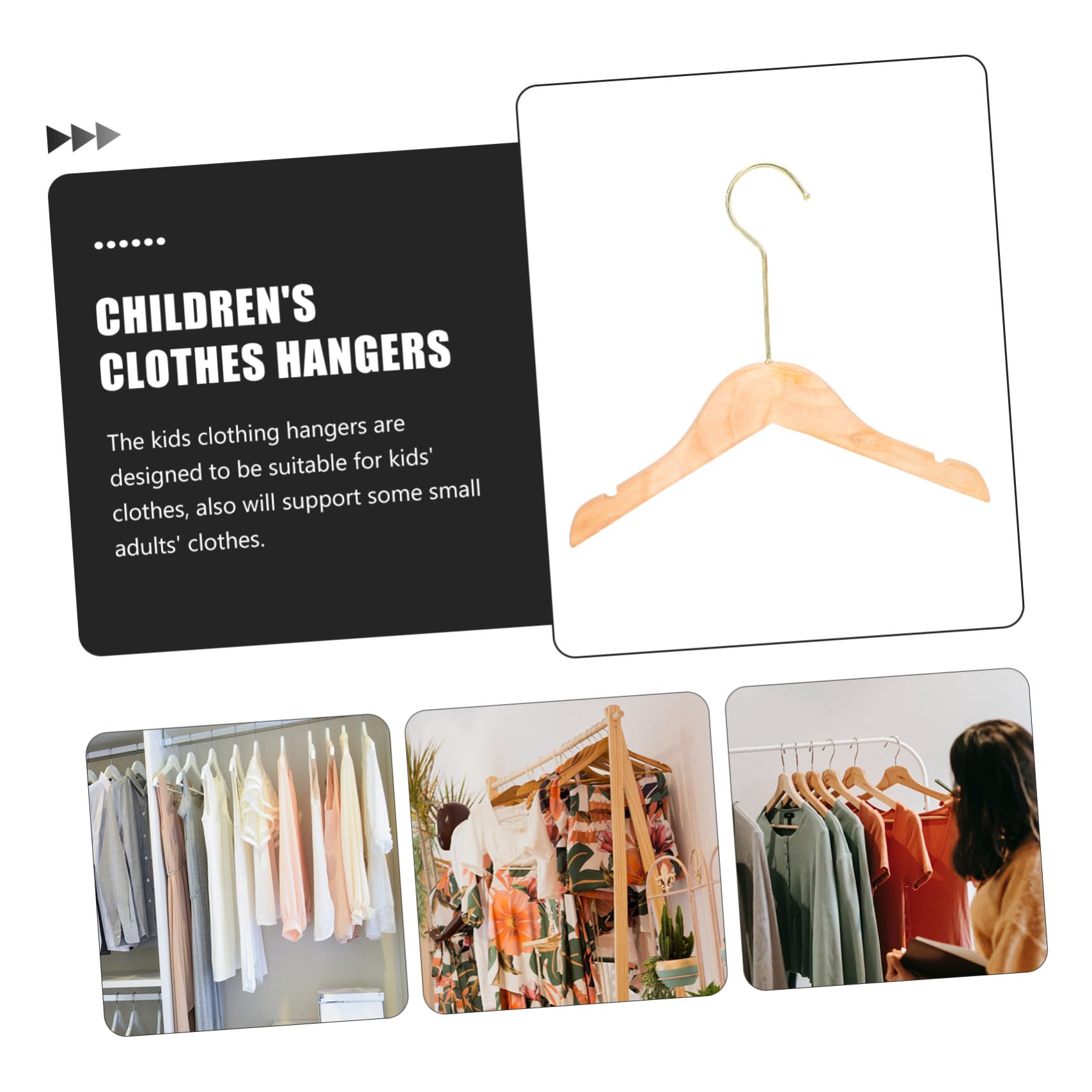 TOYANDONA Perchas de Madera para Ropa de Niños Pequeños, 10 Unidades, Diseño Seguro y Antideslizante, Ideales para Organizar y Secar Ropa en Casa