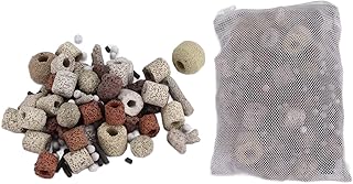 Aquarium Bio Balls Ceramic Set, 10 in 1 Helpful Aquarium Biological Filter Media Activated Carbon Eliminate Impurities for Fish for Pond
