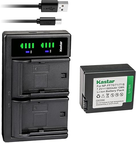 Miniatura 10 de Kastar NP-FF70 LTD2 - Cargador de batería USB compatible con Sony DCR-IP200K, DCR-IP210, DCR-IP210E, DCR-IP220, DCR-IP220E, DCR-IP220K, DCR-IP45,