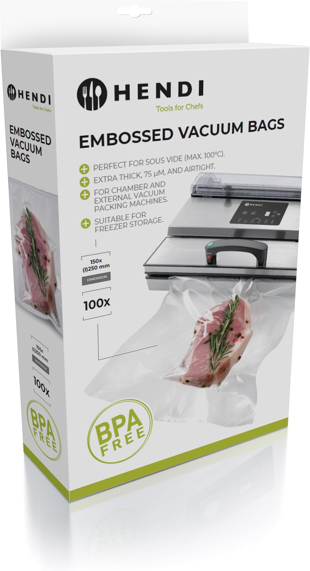 Hendi Embossed Vacuum Bags, 250x350 mm