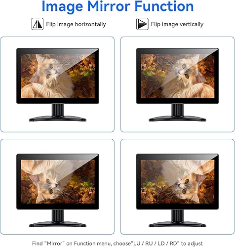 Miniatura 4 de Eyoyo Monitor de pantalla táctil de 10 pulgadas, pantalla táctil Raspi, pequeño monitor VGA AV HDMI, pantalla IPS portátil para CCTV, DVD, PC,