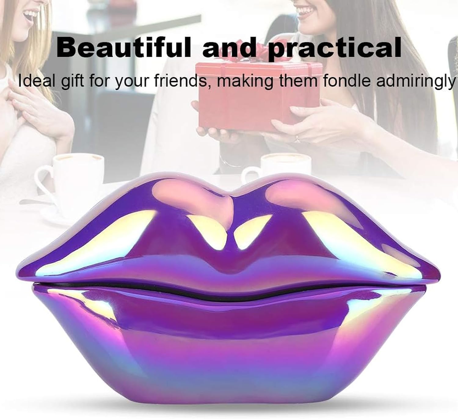 Advanced Home Telephone, Wired Novelty Cute Sexy Lip Phone, Wire Phone Home Decoration for Home Hotel Office Decor Gift (Electroplated Purple) image 3