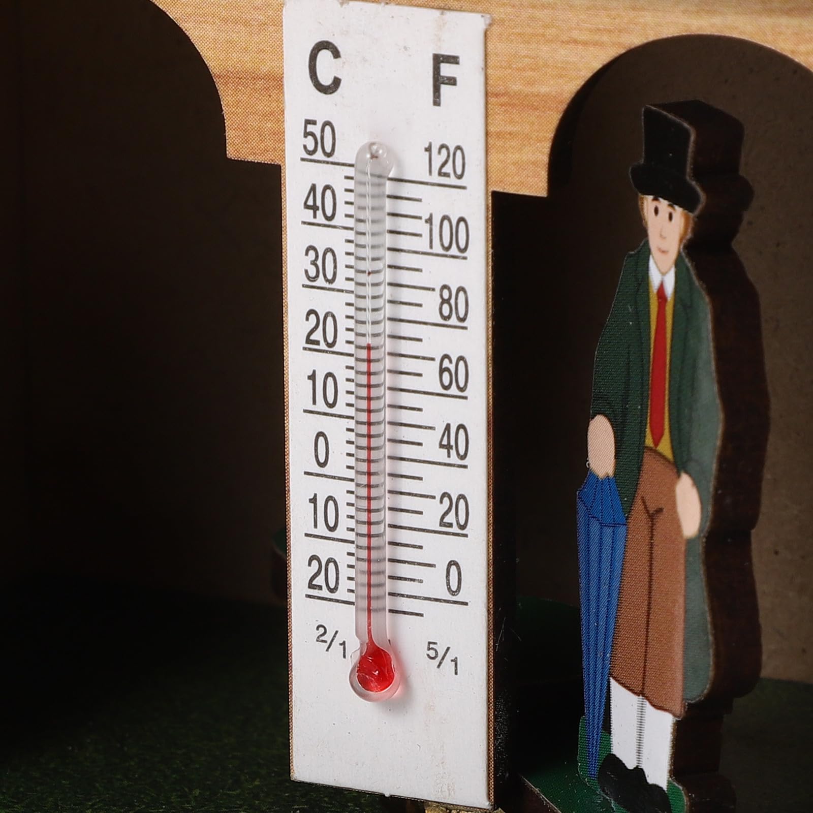 Termometro igrometro da parete per interni: stazione meteorologica sospesa, barometro per ufficio domestico - Misuratori di temperatura analogici in legno