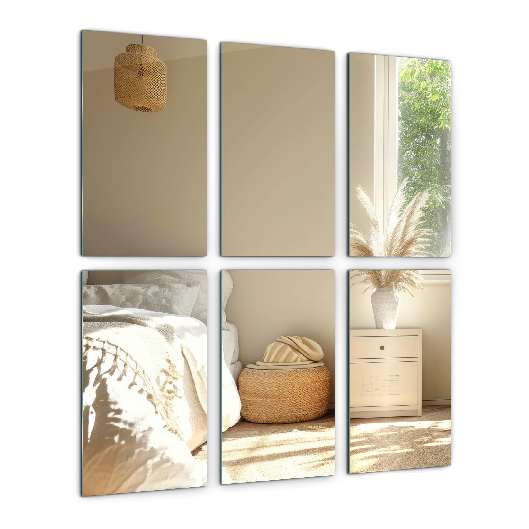 Carreaux décoratifs en miroir poli pour créer un espace lumineux dans le salon