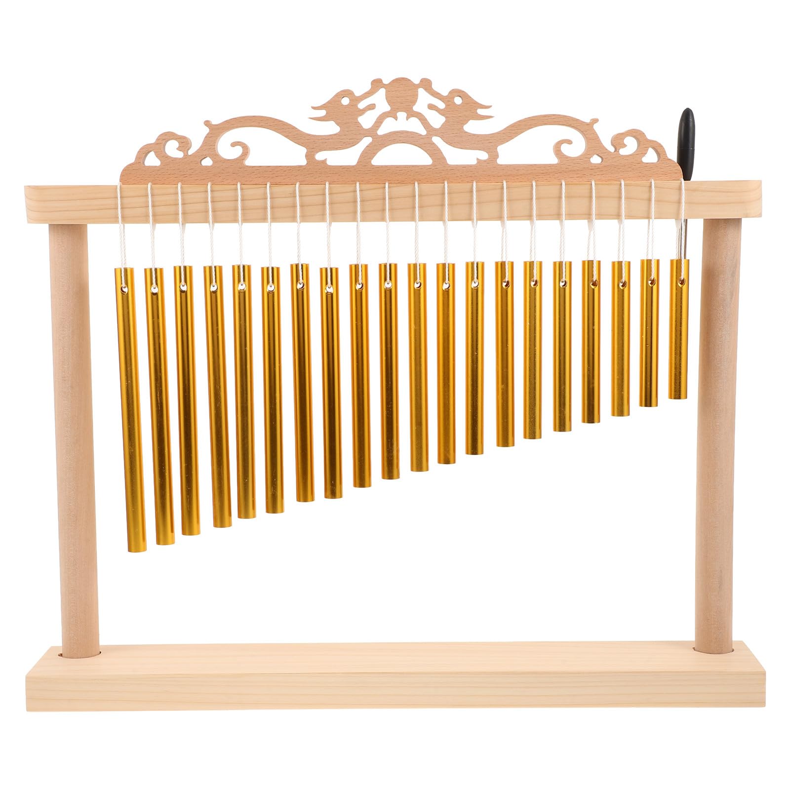 Carillon à Main en Bois avec maillet - Instrument de Percussion de Table à 20 Notes pour fêtes, répétitions ou Offices Religieux - Son Clair et Accessoire de scène