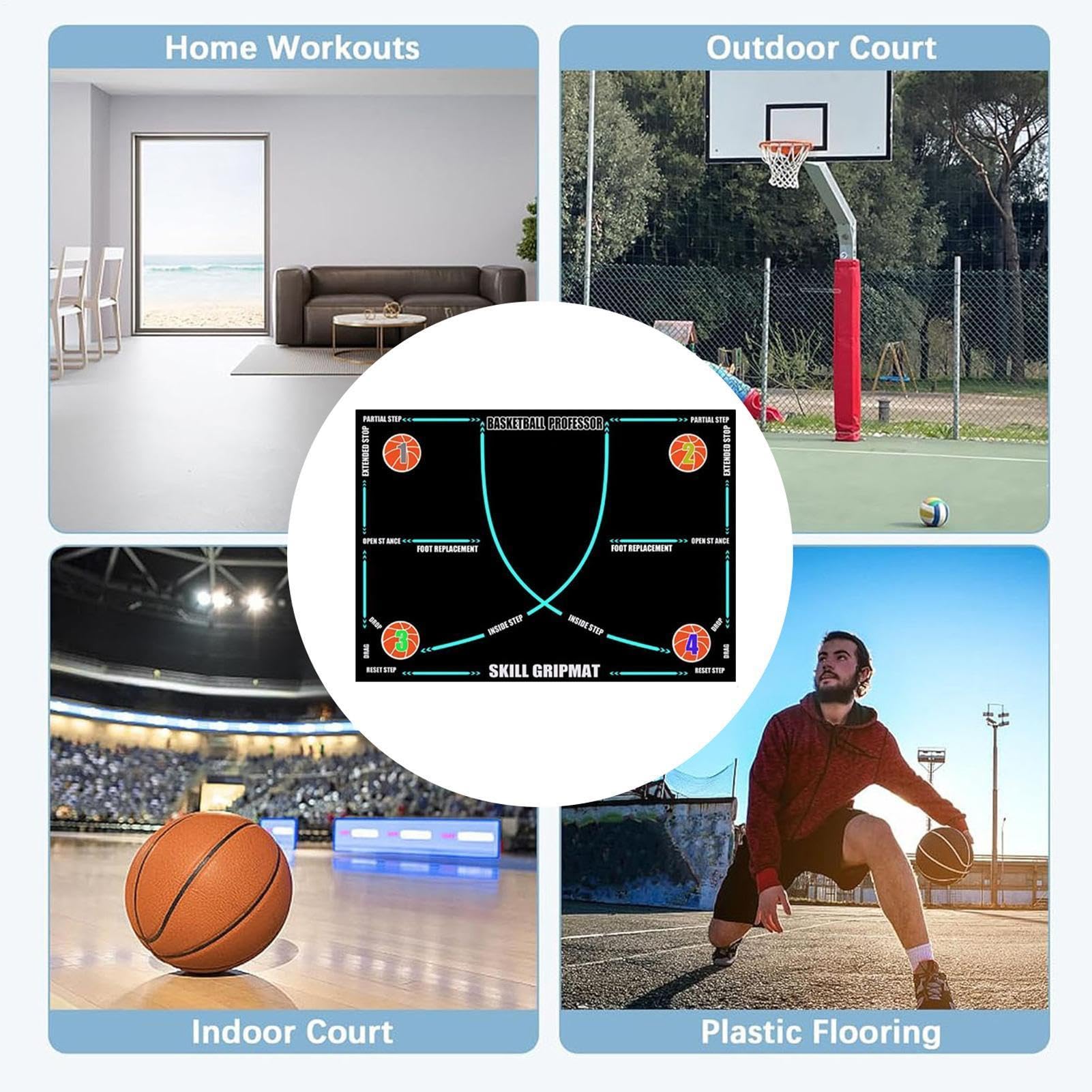 Tappetino da allenamento per pallacanestro, attrezzatura da allenamento per pallacanestro, per bambini, adolescenti, giocatori, atleti, squadre scolastiche, allenatori, appassionati di fitness, casa