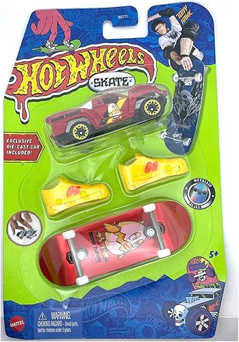 Hot Wheels Skate 2022 - Camión Baja - Tony Hawk - Monopatín metálico y coche